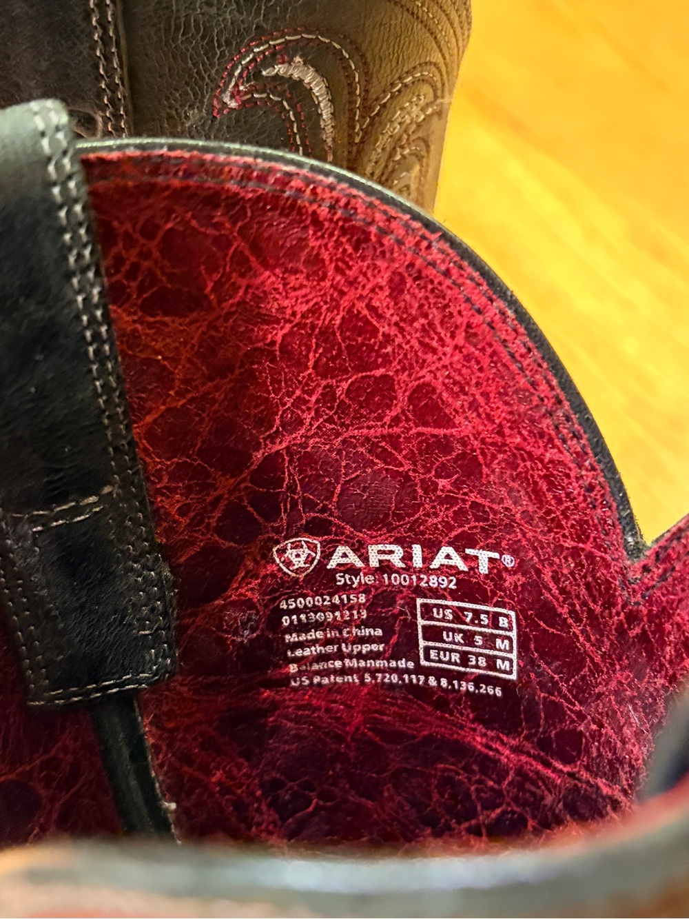 Women’s Dark Brown Leather Ariat Heritage Western J-Toe Wingtip Cowboy Boots - Picture 16 of 16